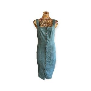 Vero Moda green dress button front small sleeveless